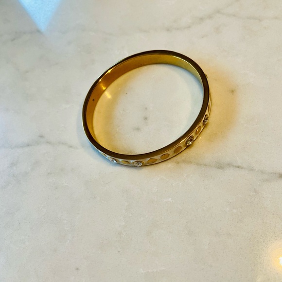 Kate Spade White Bangle with Gold & Crystal  Accents - Picture 4 of 5